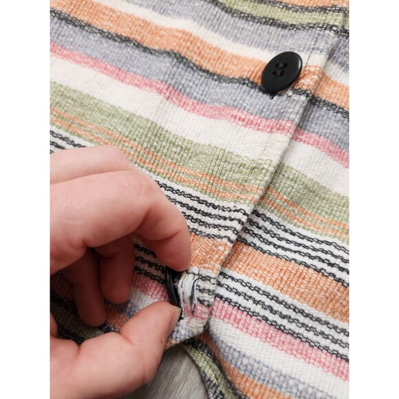 VTG Basic Editions Mutlicolor Stripe Vest Sleeveless V Neck Cotton Retro Sz M - Picture 6 of 11